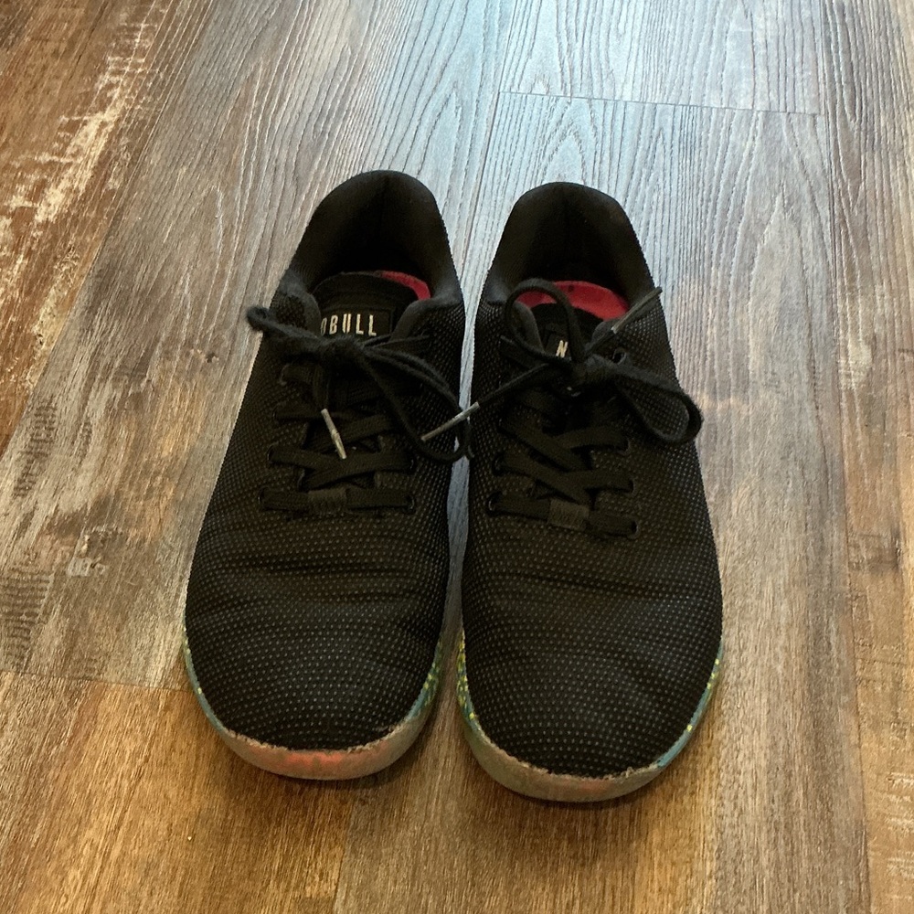 NOBULL Black Trainers with Multicolor Sole